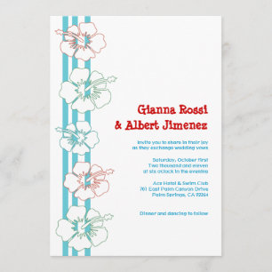 Invitations de fleurs d'Hibiscus  Mariage  Anniver