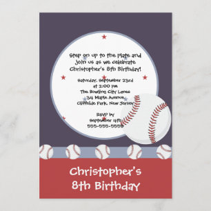 Invitations de Fun Baseball Boys Anniversaire