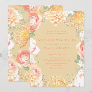 Invitations de germes florales de pêche élégante