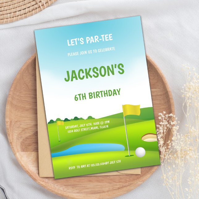 Invitations de golf 6e anniversaire (6th Birthday Golf Invitations)