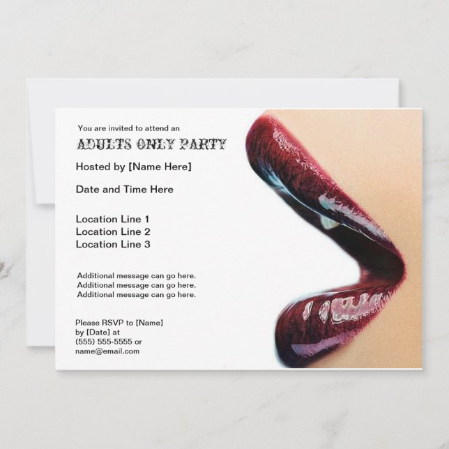 Invitations de groupes uniquement pour adultes (Devant)