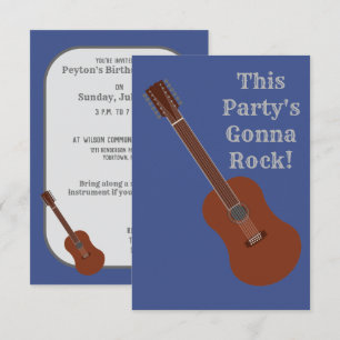 Invitations de guitare à 12 cordes imprimées sur m