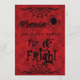 Invitations de Halloween dans le cramoisi