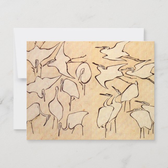 Invitations de Hokusai Cranes (Devant)