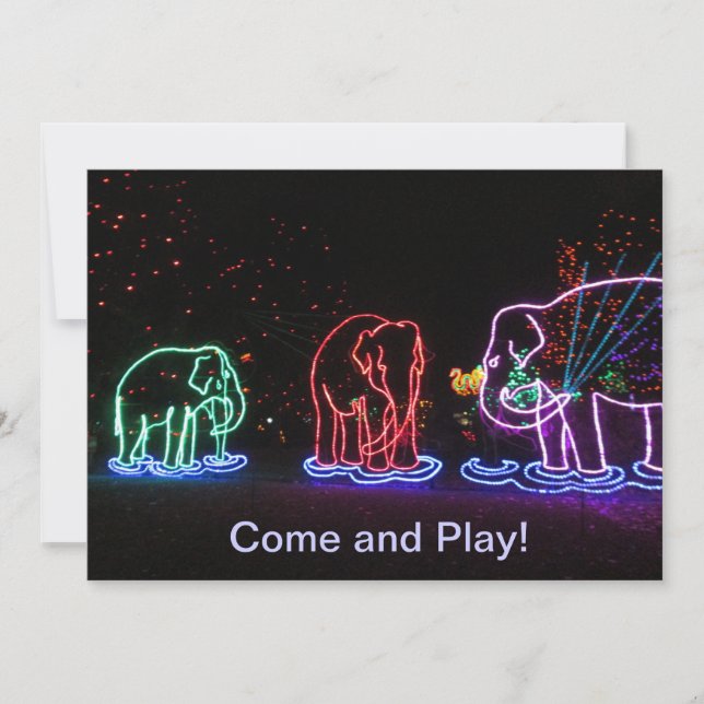 Invitations de jeu d'éléphants (Devant)