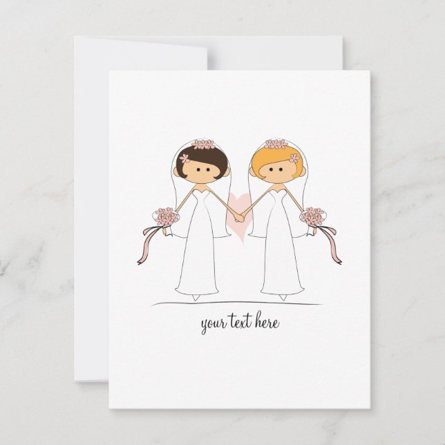 Invitations de jeune mariée et de mariage de jeune (Devant)