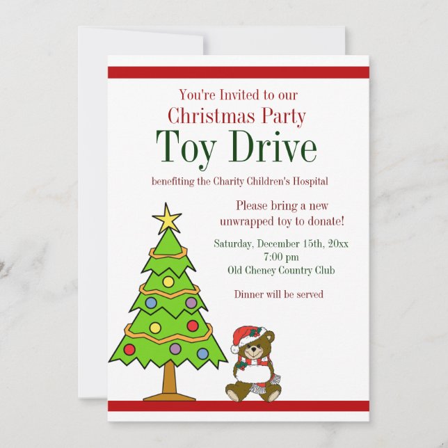 Invitations de Jouets de Noël fêtes (Devant)