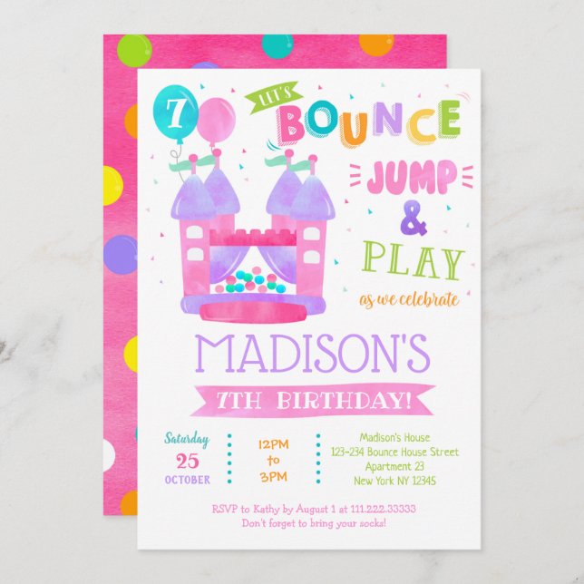 Invitations de Jump Bounce House (Devant / Derrière)