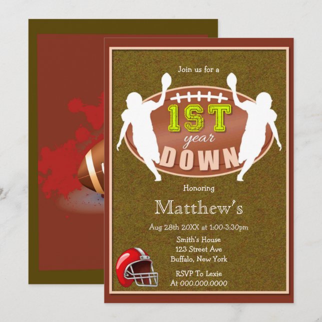 Invitations de la 1ère fête de football anniversai (Devant / Derrière)