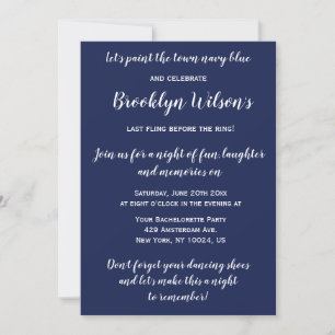 Invitations de la Bachelorette Bleue de la Marine