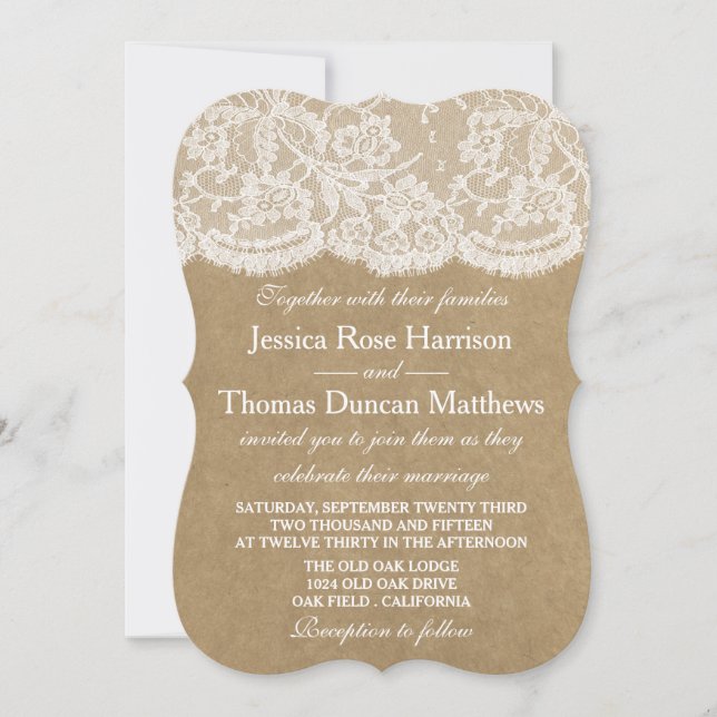 Invitations de la collection de Mariages Kraft & L (Devant)