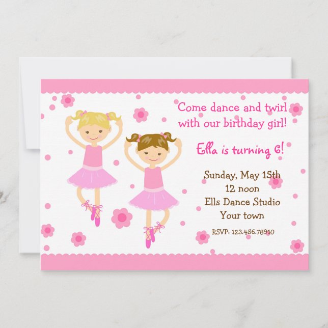 Invitations de la danseuse de ballet Ballerina (Devant)