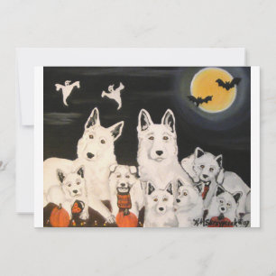 Invitations de la famille de chiens d'Halloween