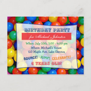 Invitations de la fête d'anniversaire de Bouncy Ba
