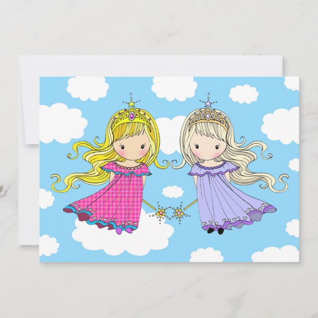Invitations de la fête d'anniversaire de Twin Girl (Devant)