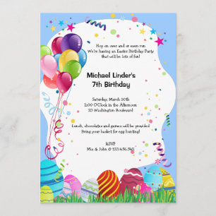 Invitations de la fête d'anniversaire du dimanche 