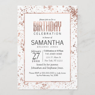 Invitations de la fête d'anniversaire rose