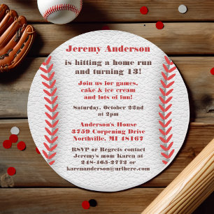 Invitations de la fête de baseball