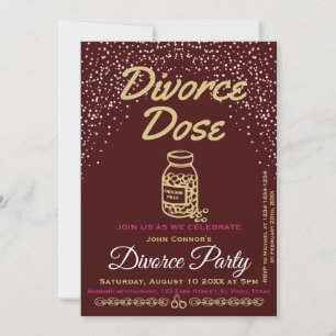 Invitations de la fête de divorce : Dose de divorc