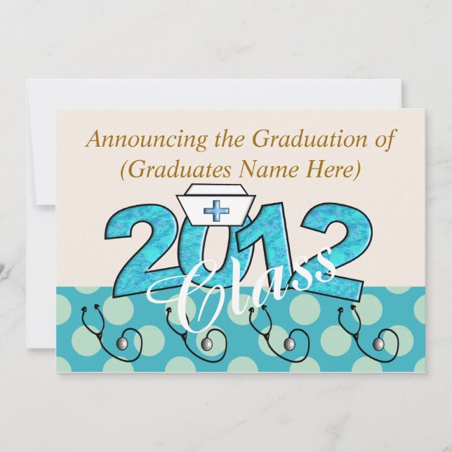 Invitations de la fête de graduation des infirmièr (Devant)