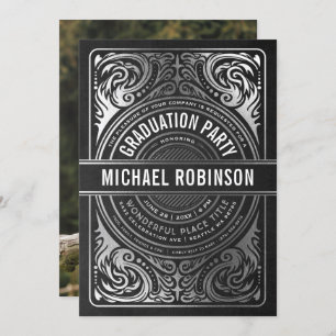 Invitations de la fête de graduation Silver Foil