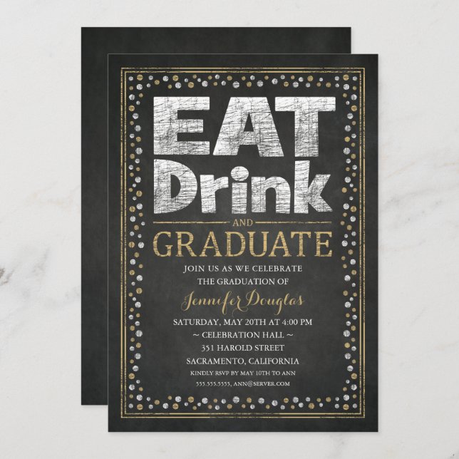 Invitations de la fête de graduation unique drôle  (Devant / Derrière)