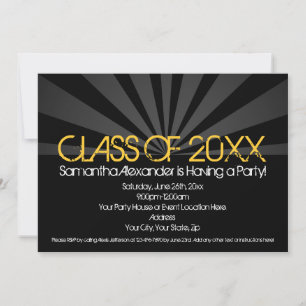 Invitations de la fête de graduation Yellow Spotli