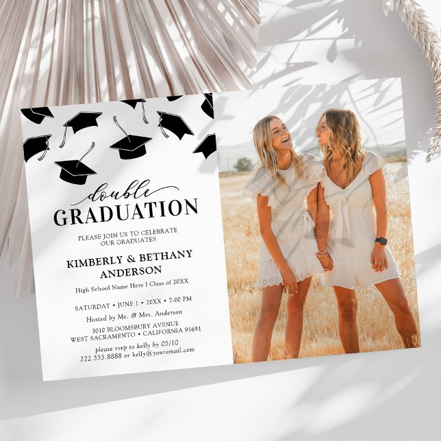 Invitations de la fête de la double graduation (Créateur téléchargé)