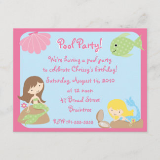 Invitations de la fête de la famille de sirènes KR
