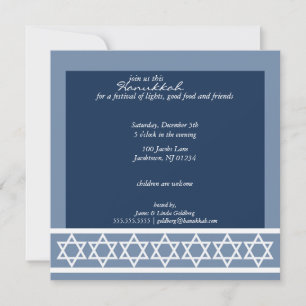 Invitations de la fête de la fête d'Hanoukka