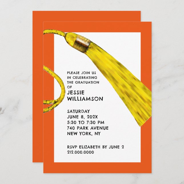 Invitations de la fête de la graduation créative (Devant / Derrière)