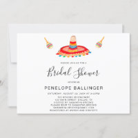 Invitations de la fête de la mariée de Sombrero, F