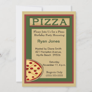 Invitations de la fête de pizza