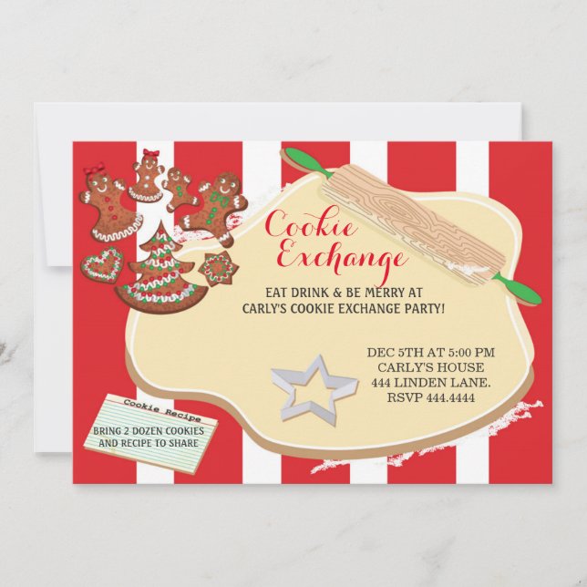 Invitations de la fête d'échange de cookies de Noë (Devant)