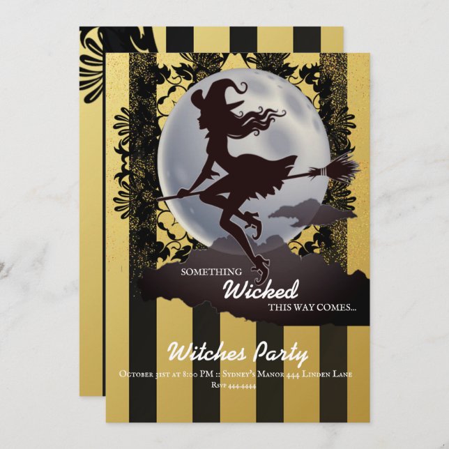 Invitations de la fête d'Halloween (Devant / Derrière)