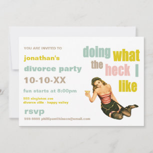 Invitations de la fête du divorce rétro