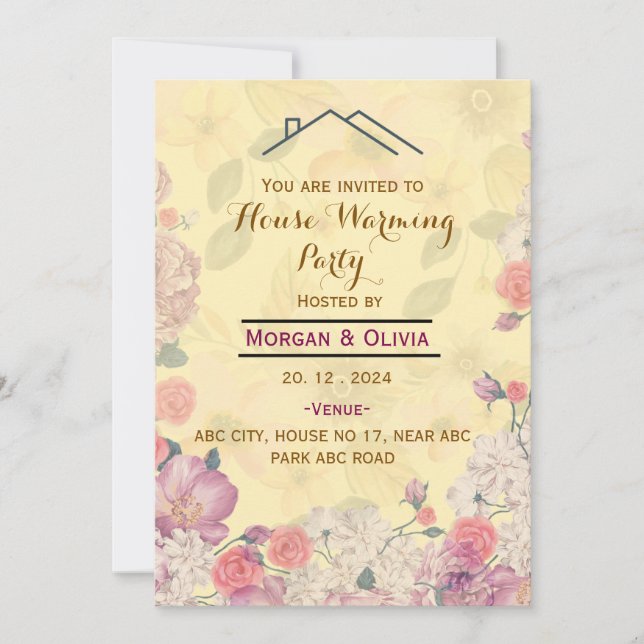 Invitations de la Fête du réchauffement du foyer (Devant)