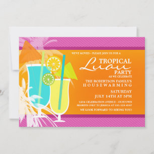 Invitations de la Fête Tropical Luau