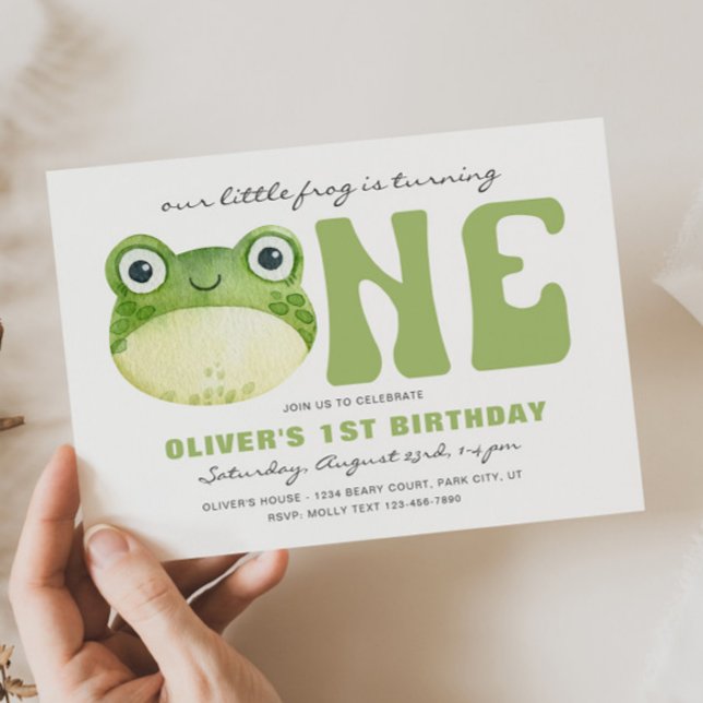 Invitations de la grenouille pour le premier anniv (Créateur téléchargé)