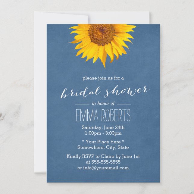 Invitations de la Marine Blue Sunflower (Devant)