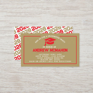 Invitations de la mini-graduation Red & Gold
