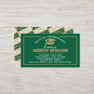 Invitations de la mini-graduation verte et or