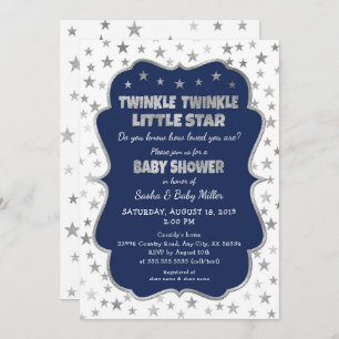 Invitations de la Navy Twinkle Little Star Baby Sh