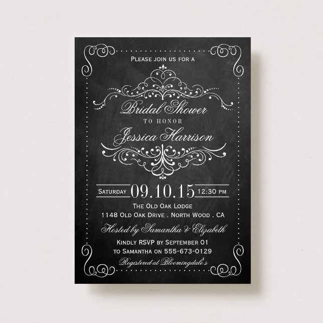 Invitations de la nuptiale de tableau noir de bord (Créateur téléchargé)