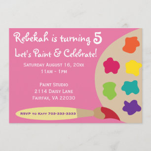 Invitations de la Palette Art Party - Rose