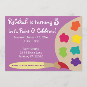 Invitations de la Palette Art Party - violet