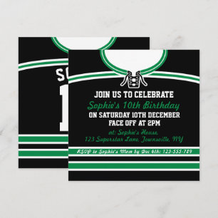 Invitations de la partie à thème de Hockey Jersey 