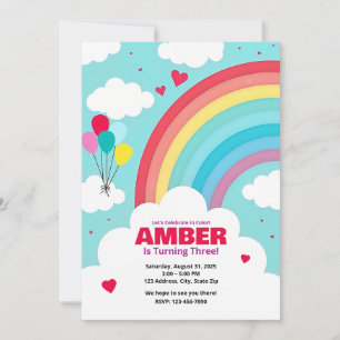 Invitations de la partie Arche Arc-en-ciel brillan