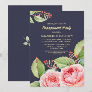 Invitations de la partie de fiançailles florales