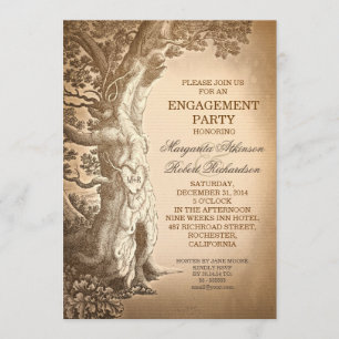 invitations de la partie de fiançailles rustiques 